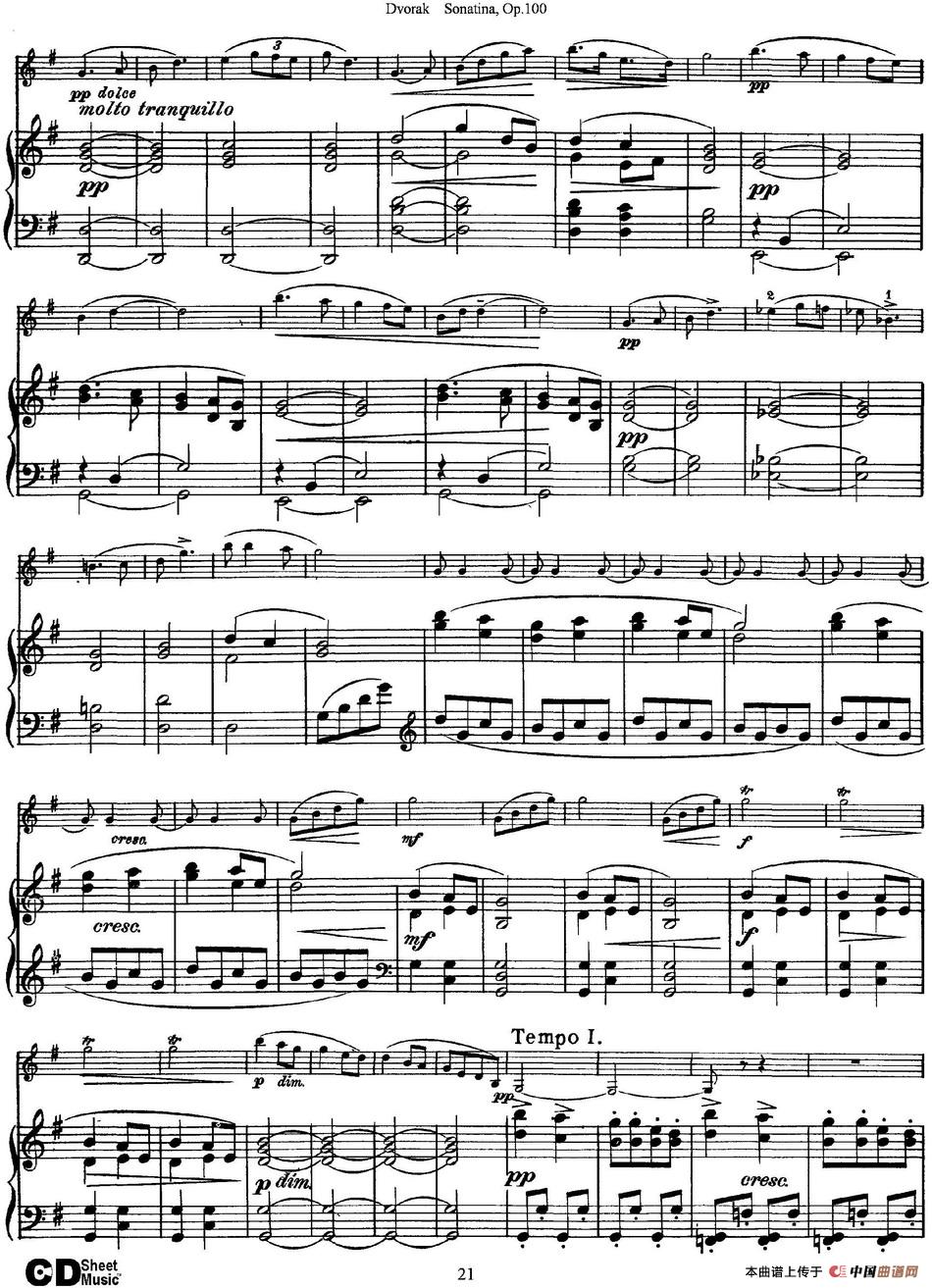 Violin Sonatina Op.100（小提琴+钢琴伴奏）