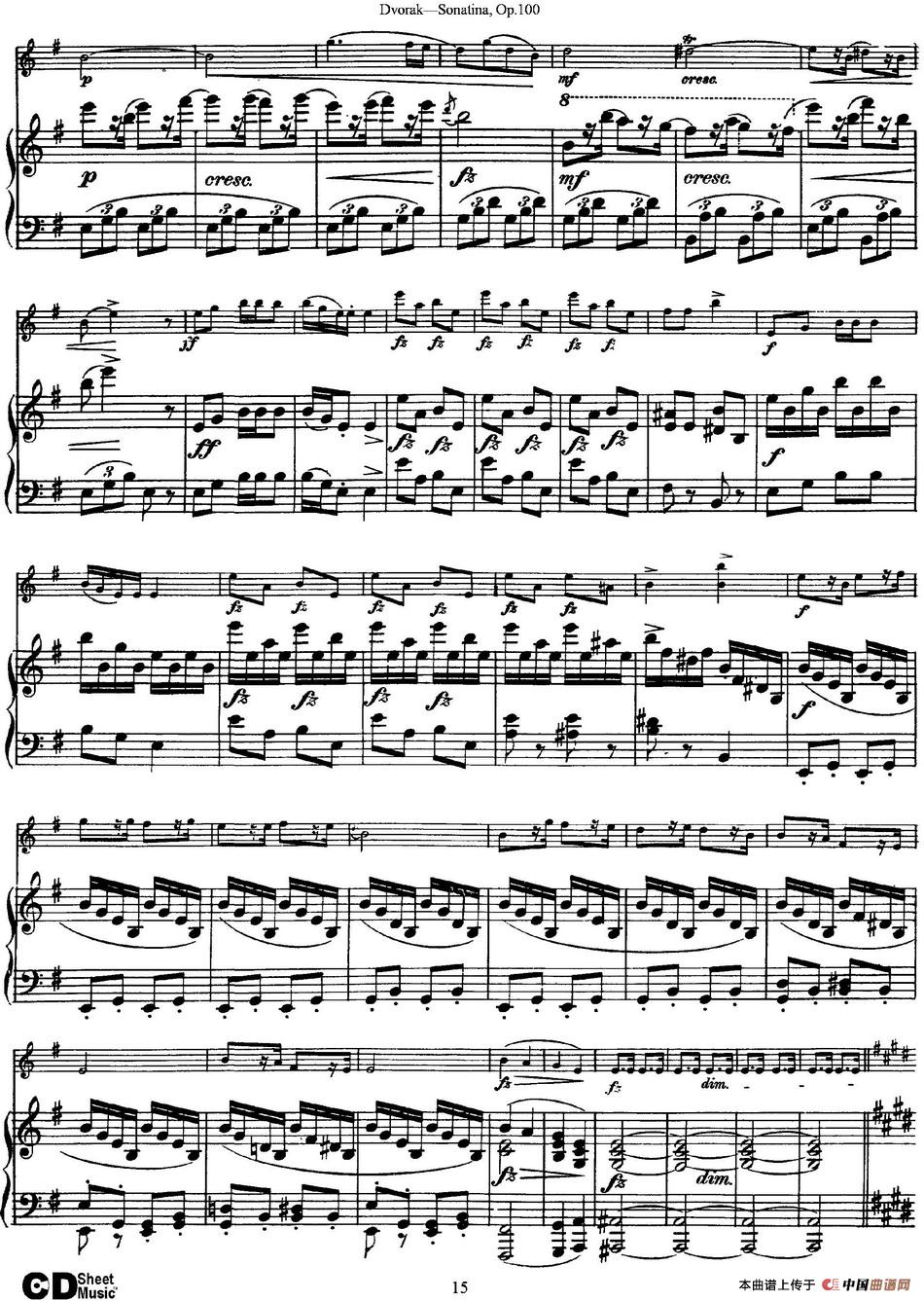 Violin Sonatina Op.100（小提琴+钢琴伴奏）