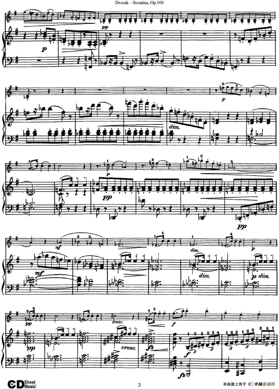 Violin Sonatina Op.100（小提琴+钢琴伴奏）