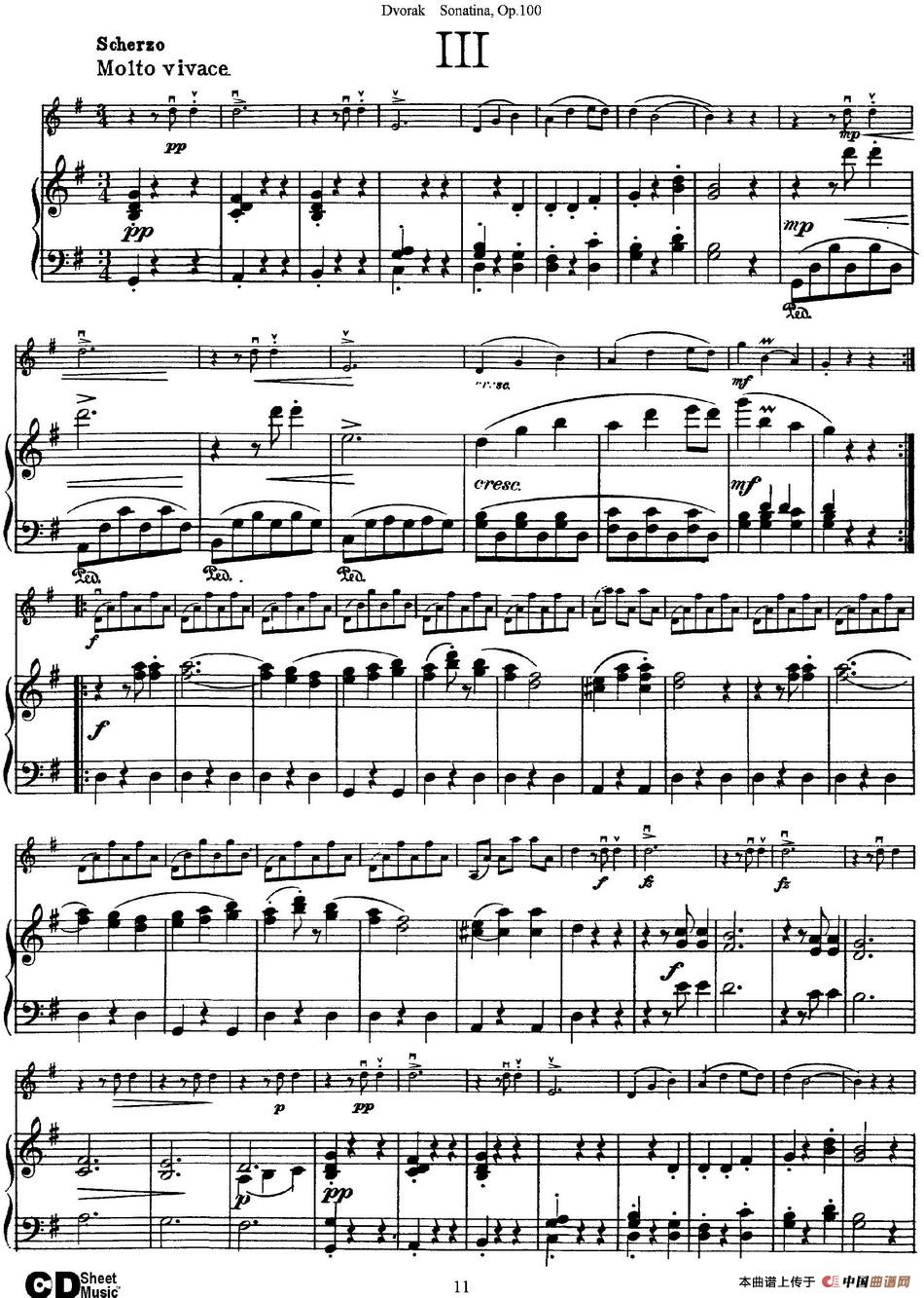 Violin Sonatina Op.100（小提琴+钢琴伴奏）