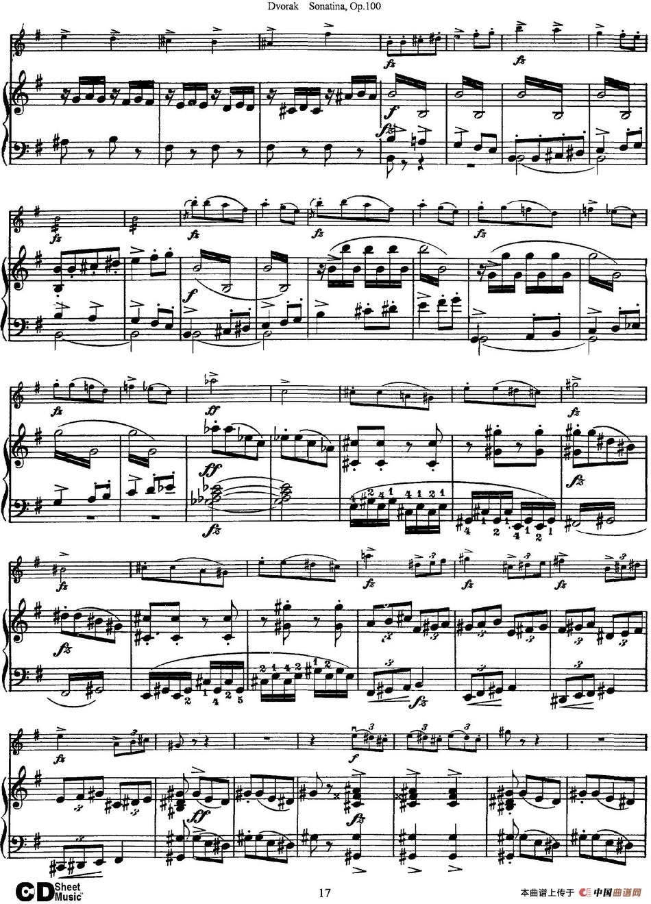 Violin Sonatina Op.100（小提琴+钢琴伴奏）