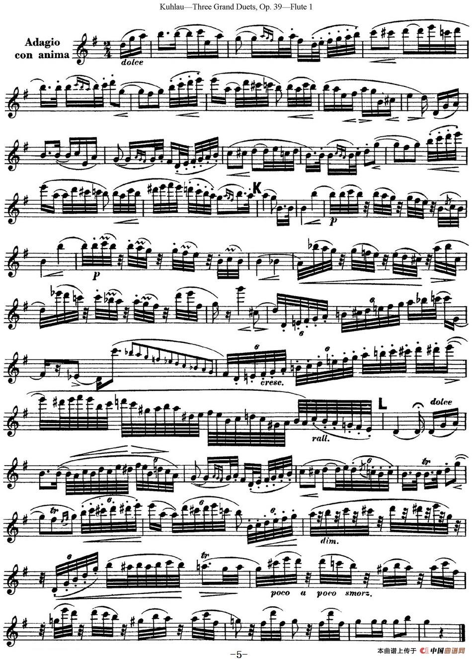 库劳长笛二重奏大练习曲Op.39——Flute 1（No.3）