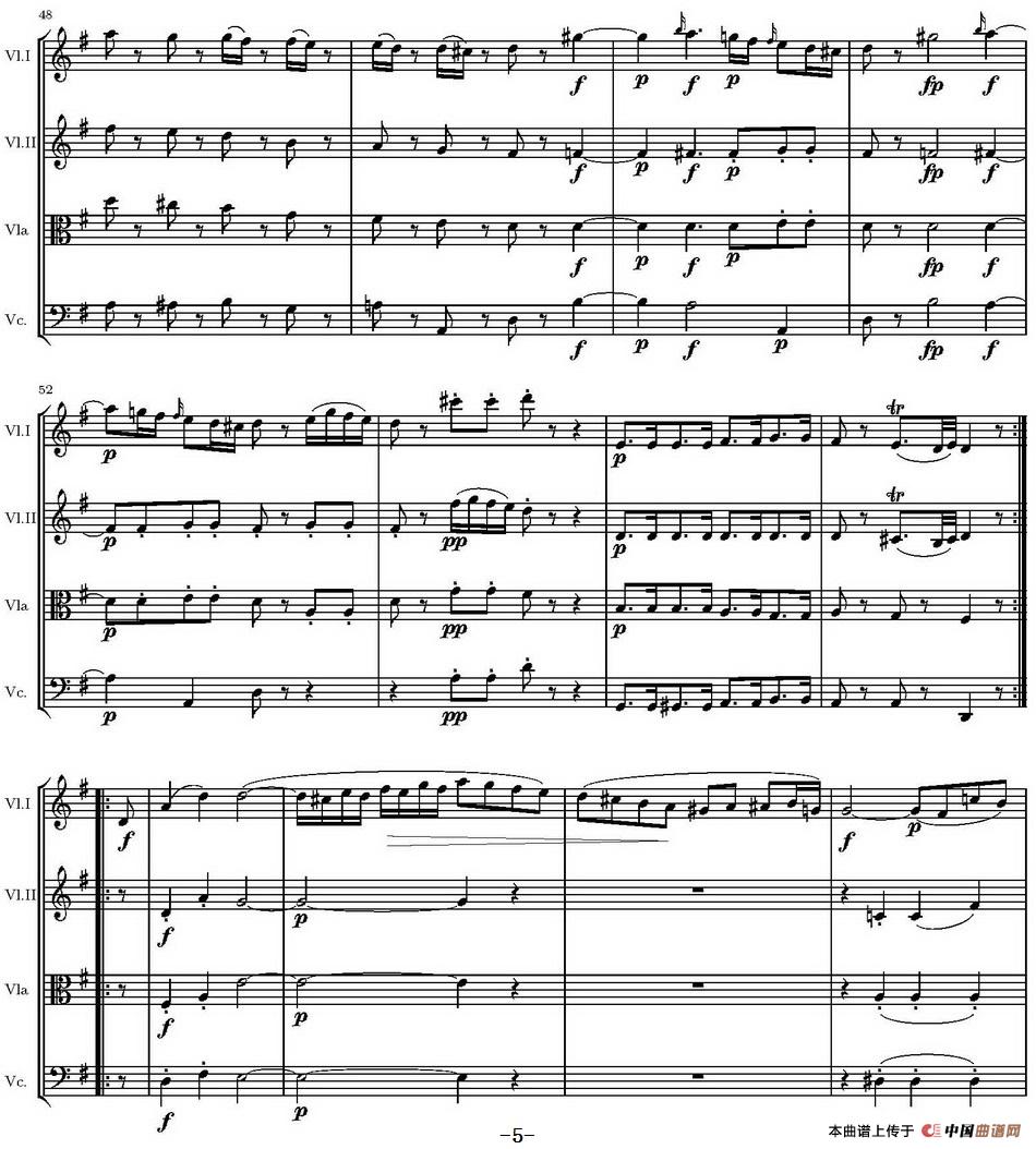 String Quartet KV.387（G大调弦乐四重奏）
