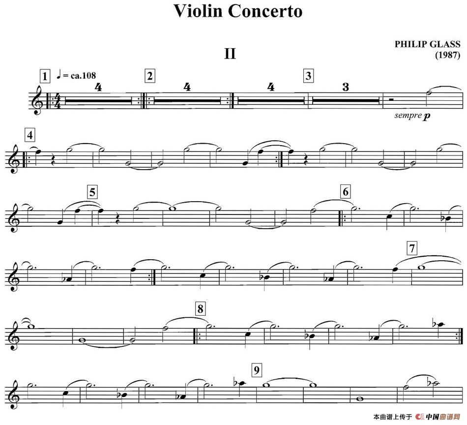 PHILIP GLASS Violin Concerto（格拉斯小提琴协奏曲II）