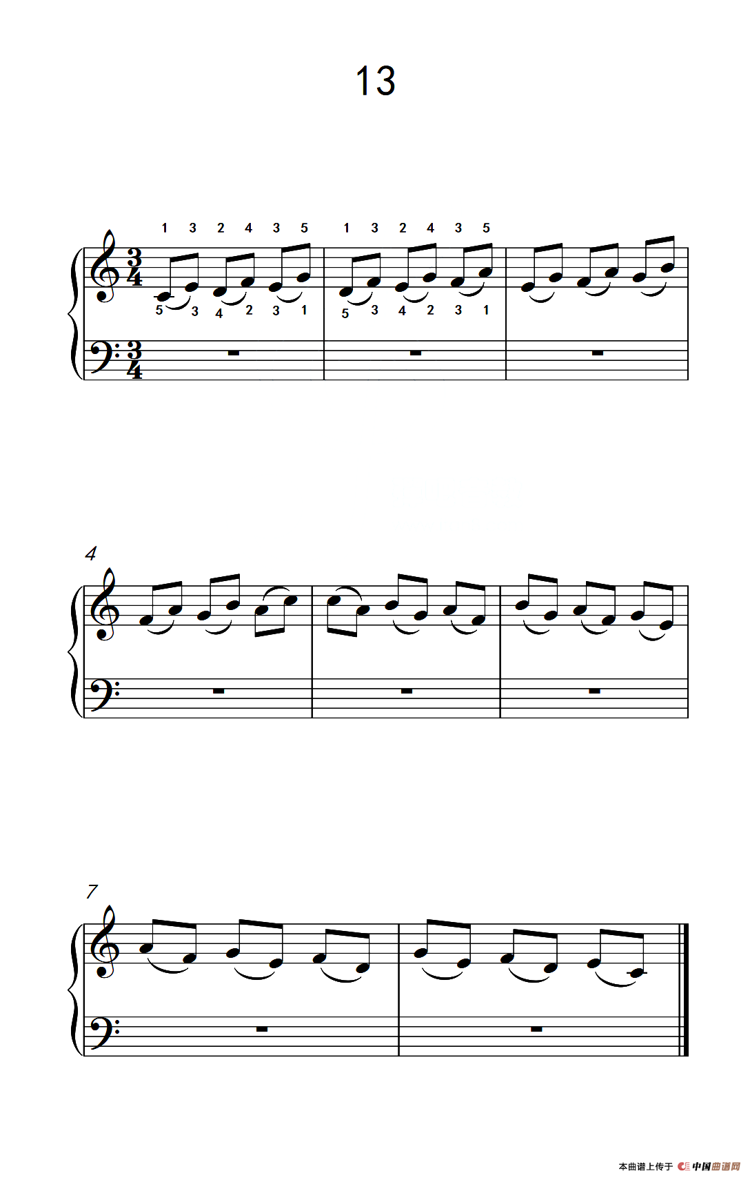 连音练习 13（儿童钢琴手指练习 2）
