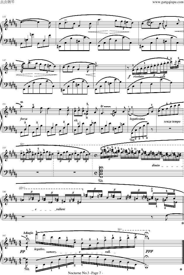 肖邦-夜曲No.3,Op.9-3钢琴谱