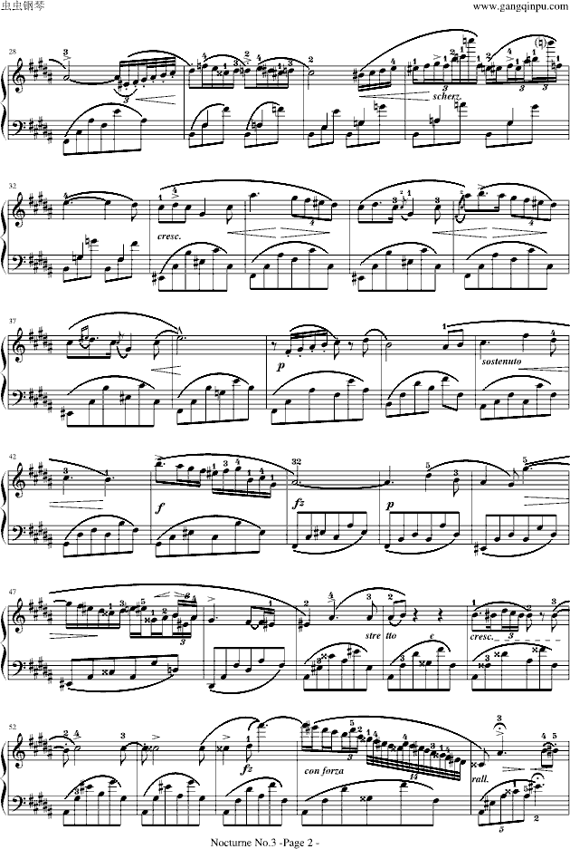 肖邦-夜曲No.3,Op.9-3钢琴谱