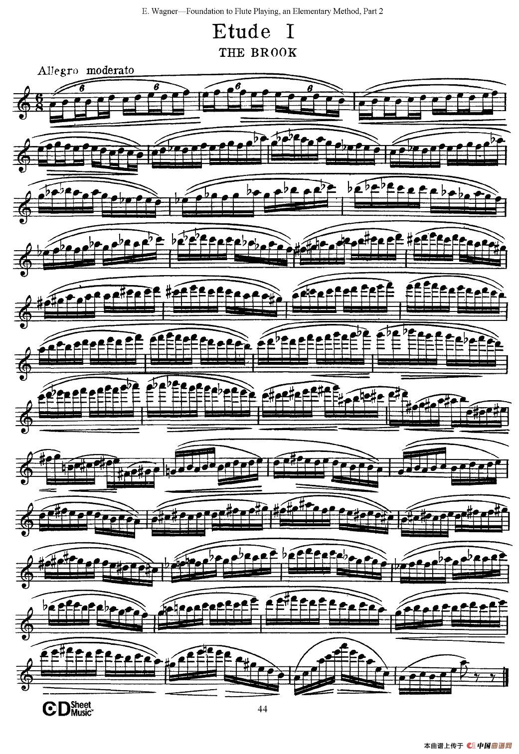 长笛演奏基础教程练习（Etude 1）长笛谱