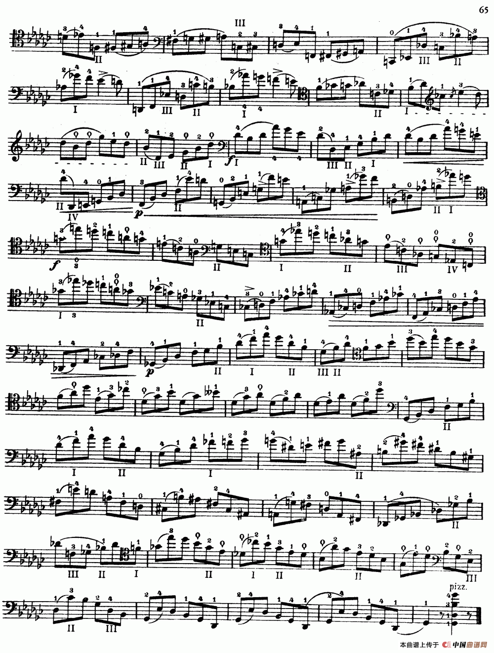 大提琴高级练习曲40首 No.30小提琴谱