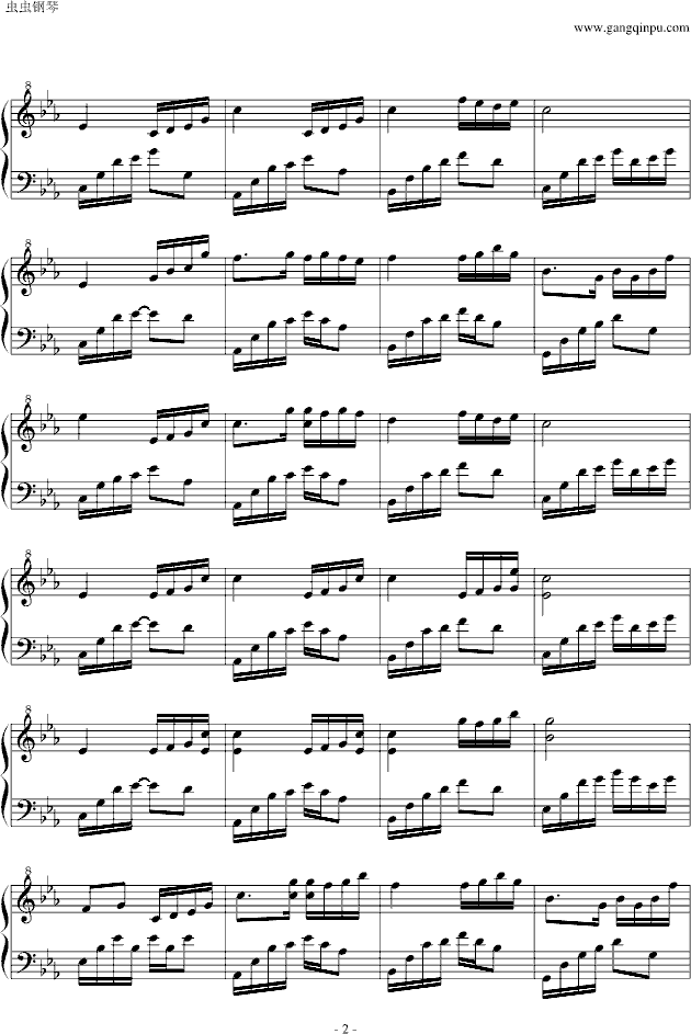 夜的钢琴曲 修改版钢琴谱