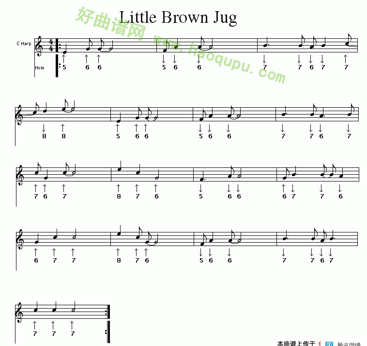 《Little Brown Jug》（布鲁斯）口琴简谱