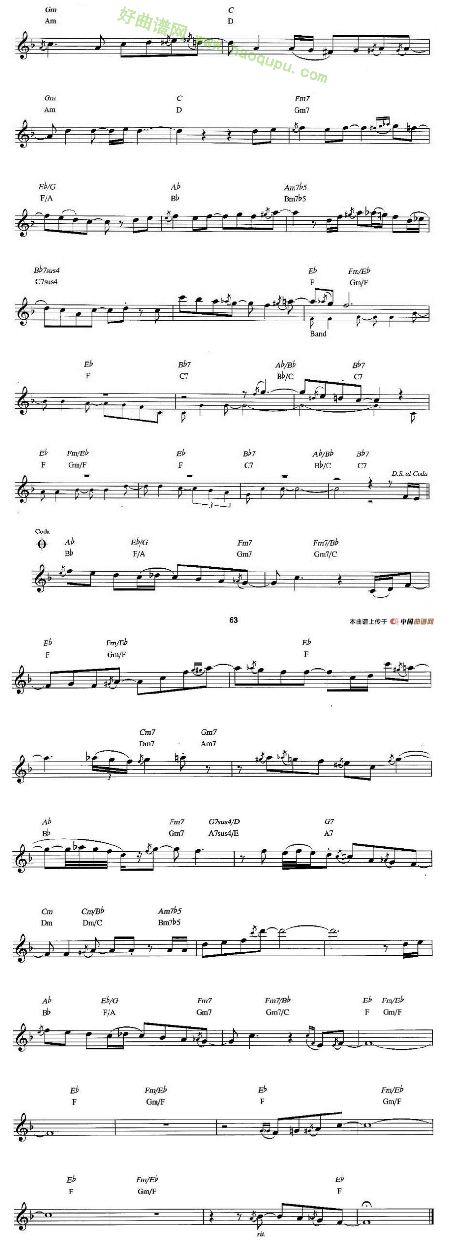 《Lullaby for a Rainy Night》萨克斯简谱