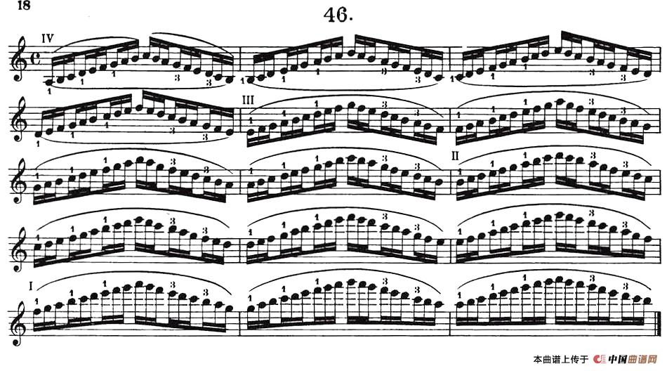 小提琴换把练习·作品第八号（第六节）小提琴谱