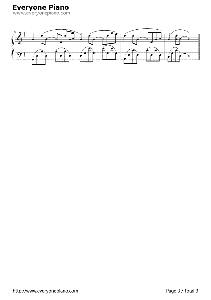 《晴天》（周杰伦演唱）钢琴谱