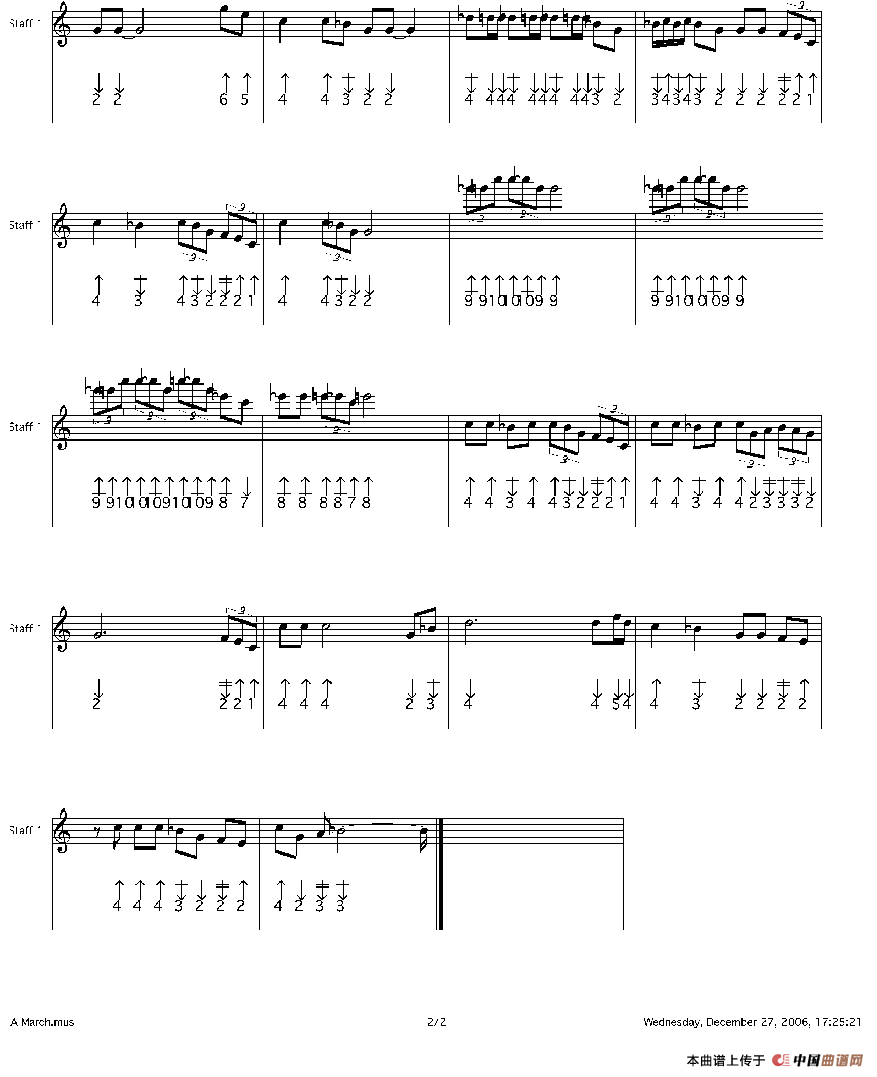 A March（一个月）（布鲁斯）口琴谱