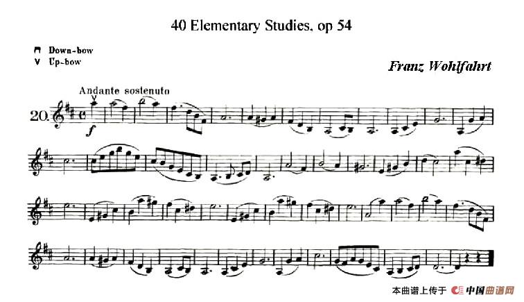 40首小提琴初级技巧练习曲之20小提琴谱