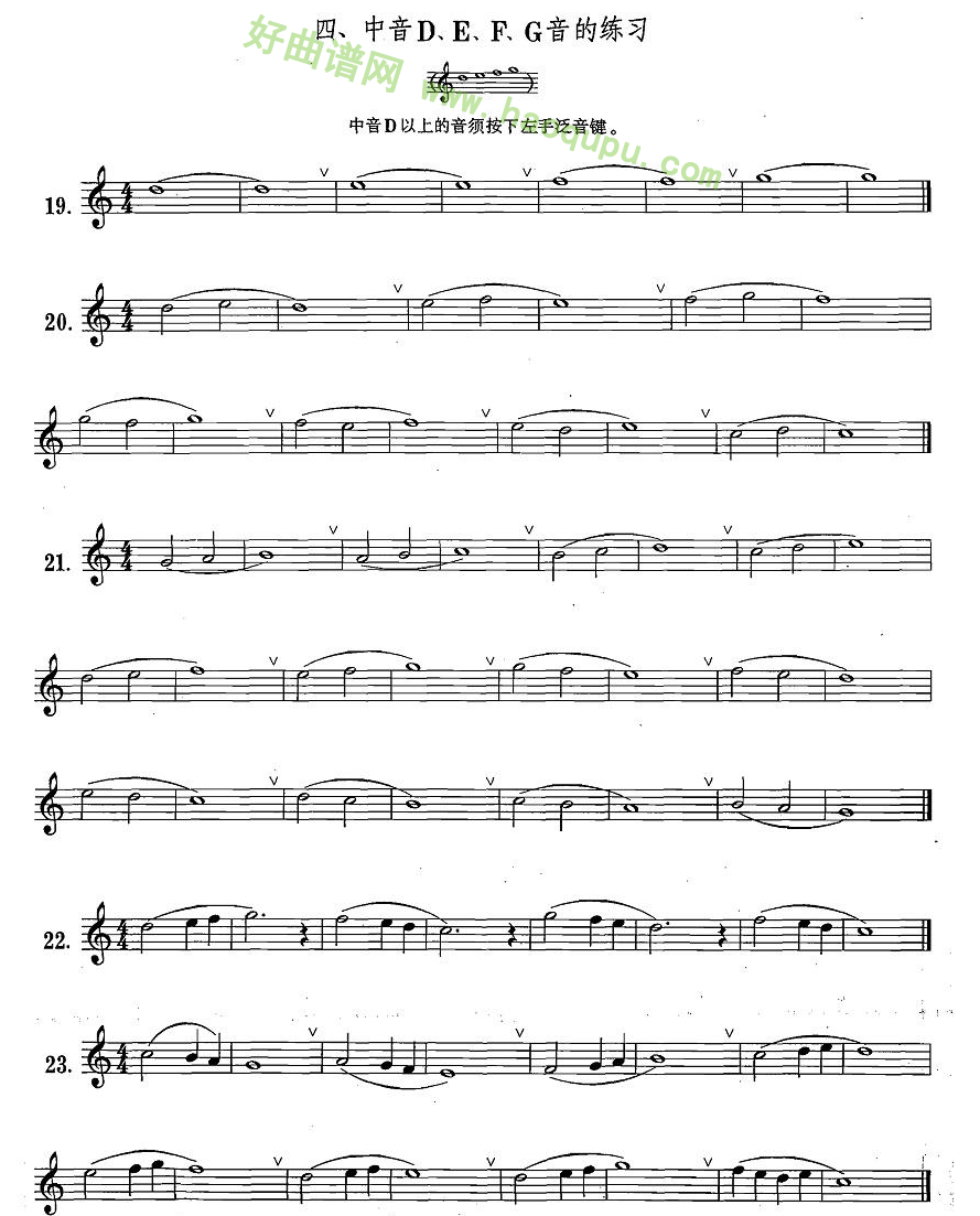 《萨克斯练习曲合集》（1—4）（中音D、E、F、G音）萨克斯简谱