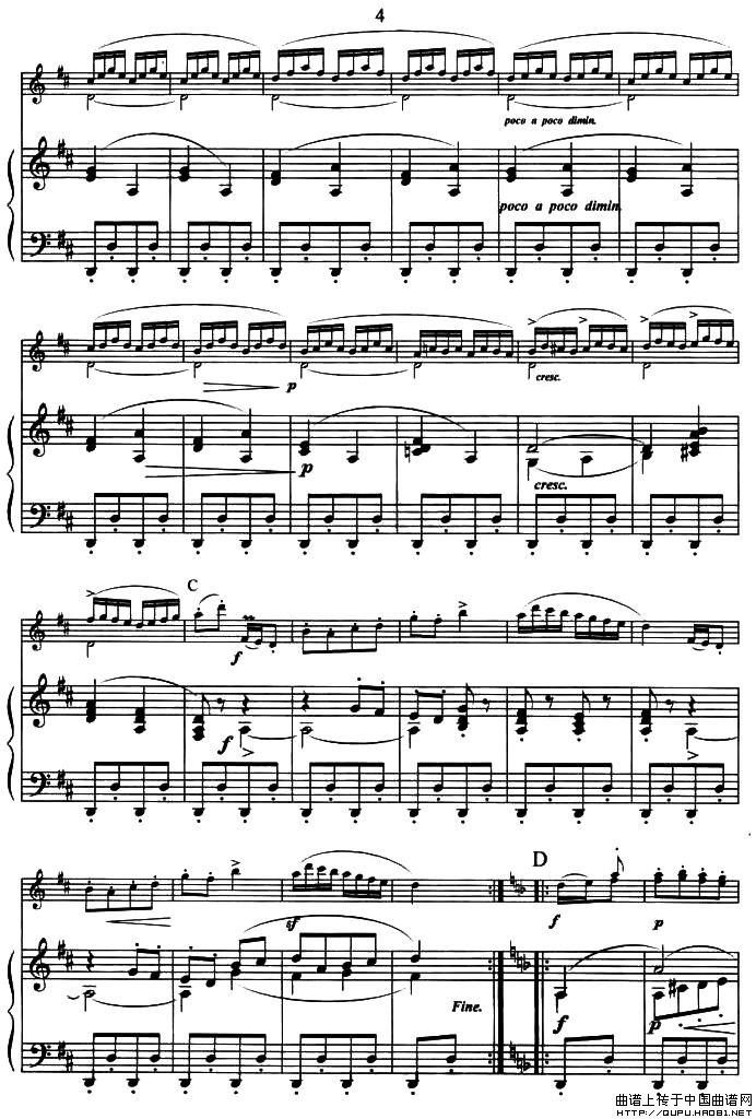 萨垃班德和铃鼓舞曲（小提琴+钢琴伴奏）小提琴谱