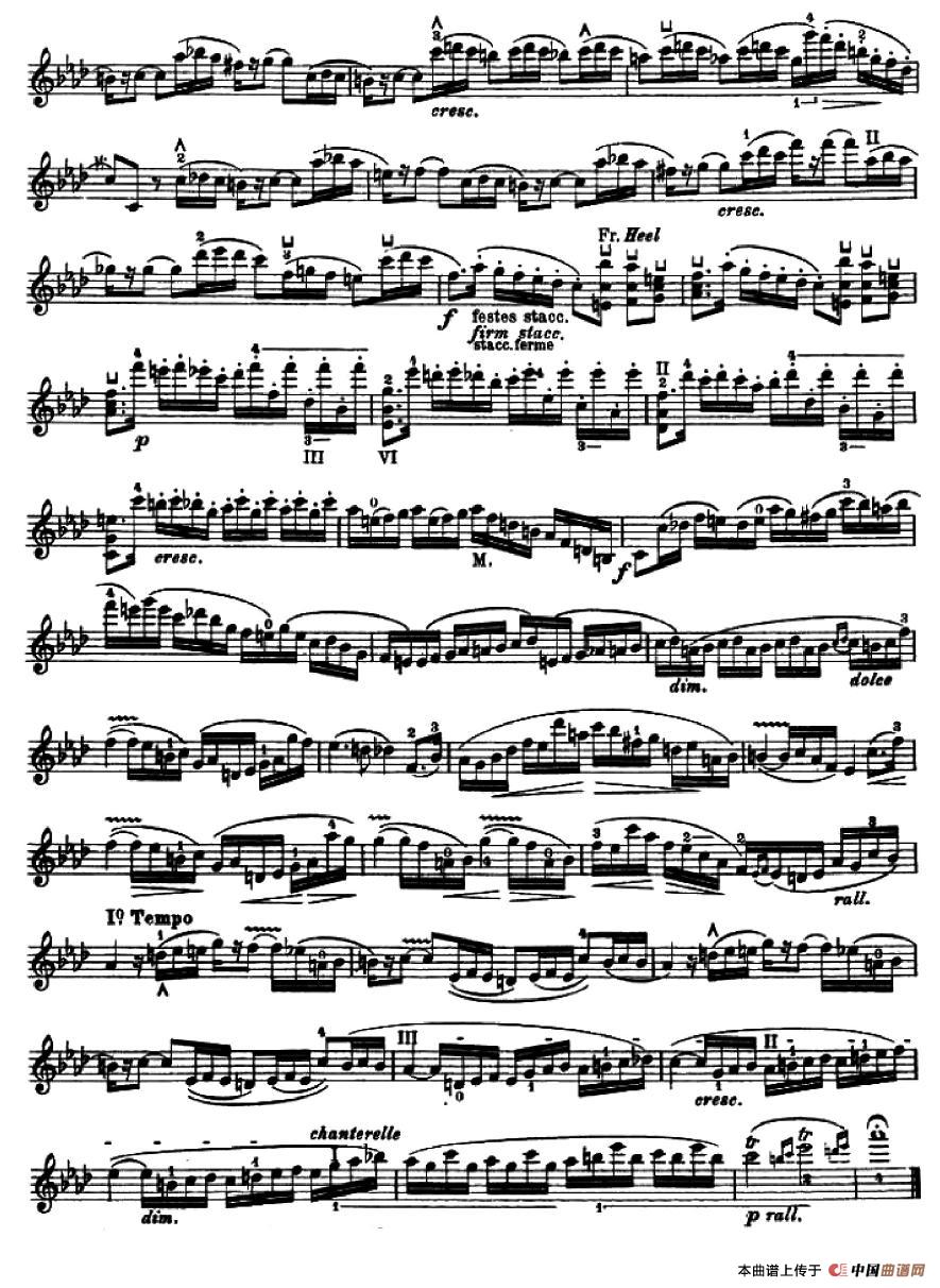 让·德尔菲·阿拉尔-12首小提琴隨想练习曲之17小提琴谱