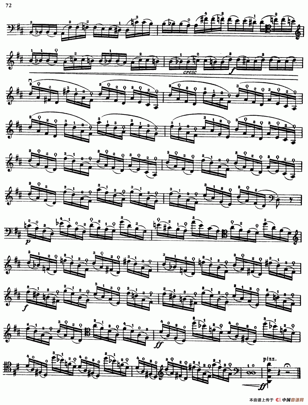 大提琴高级练习曲40首 No.33小提琴谱