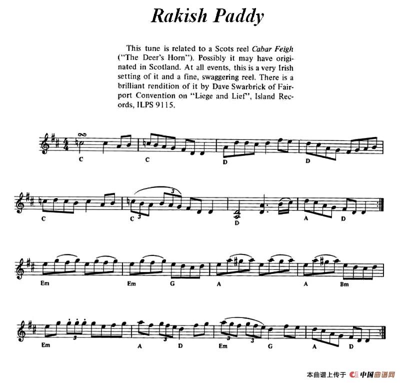 Rakish Paddy（爱尔兰民歌）小提琴谱