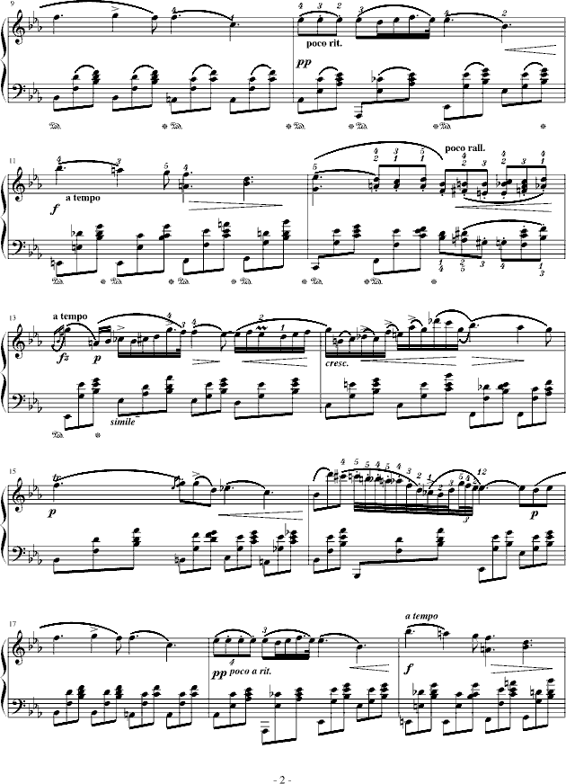 降E大调夜曲-（Op.9-2）钢琴谱