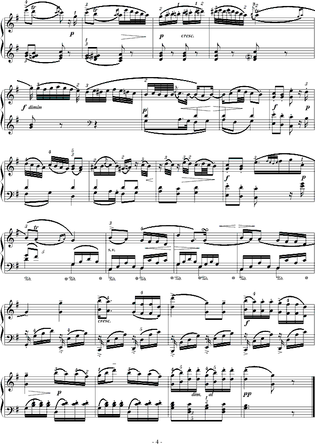 D大调奏鸣曲K.311第二乐章钢琴谱