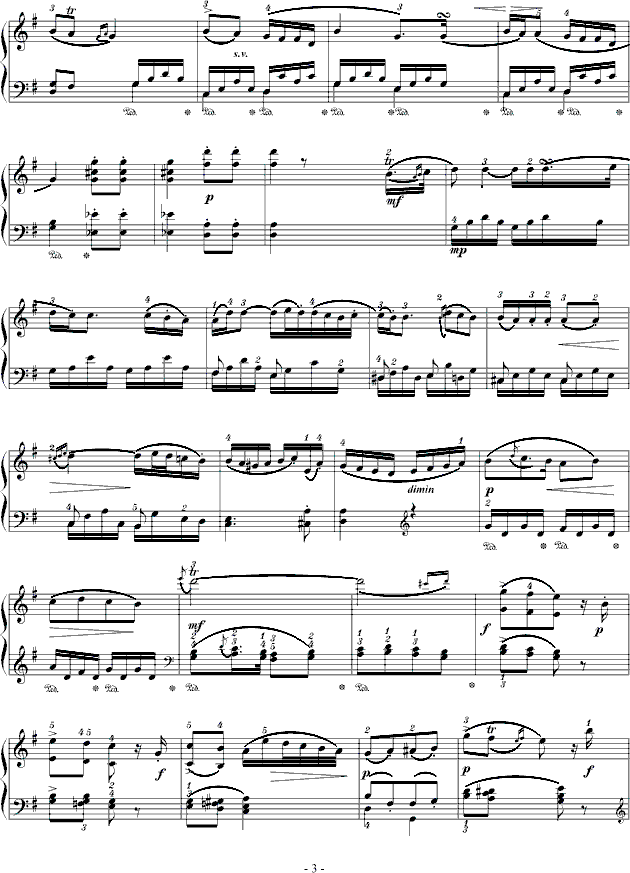 D大调奏鸣曲K.311第二乐章钢琴谱