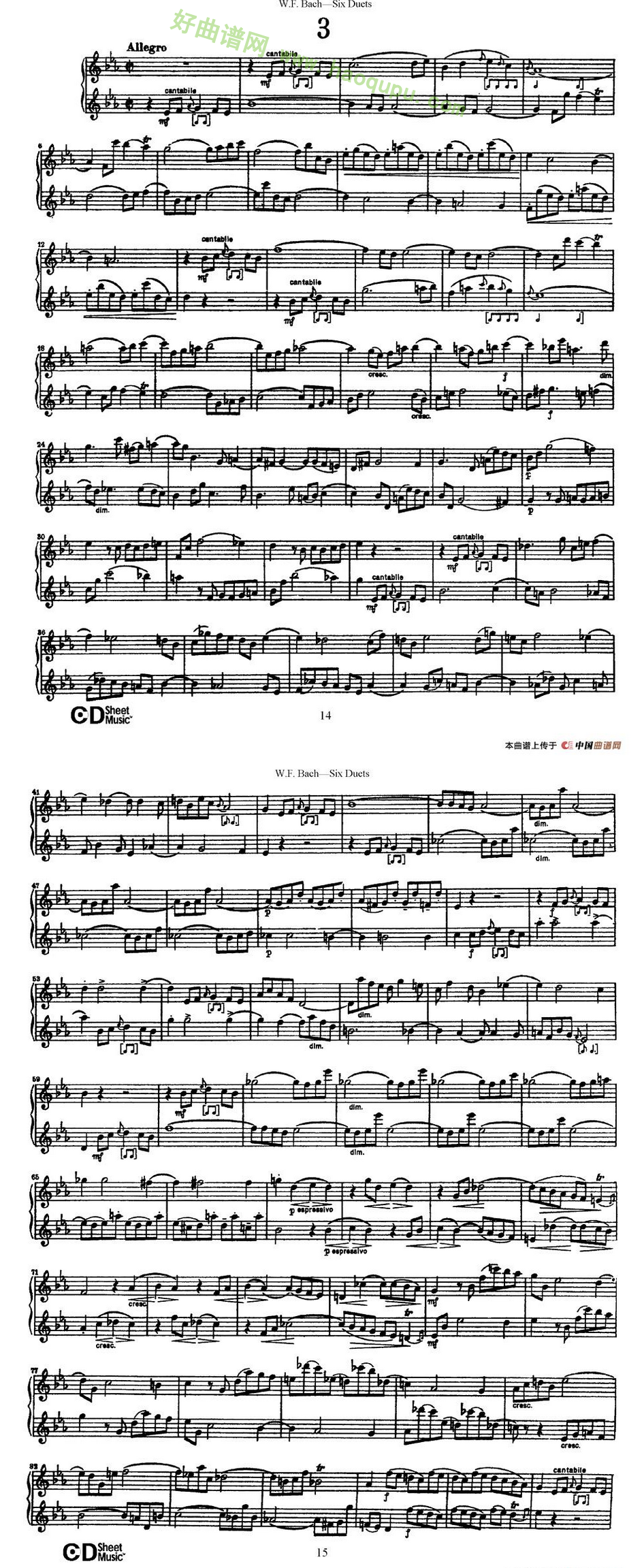 《Six Duets》（6首二重奏）（3）萨克斯简谱第2张