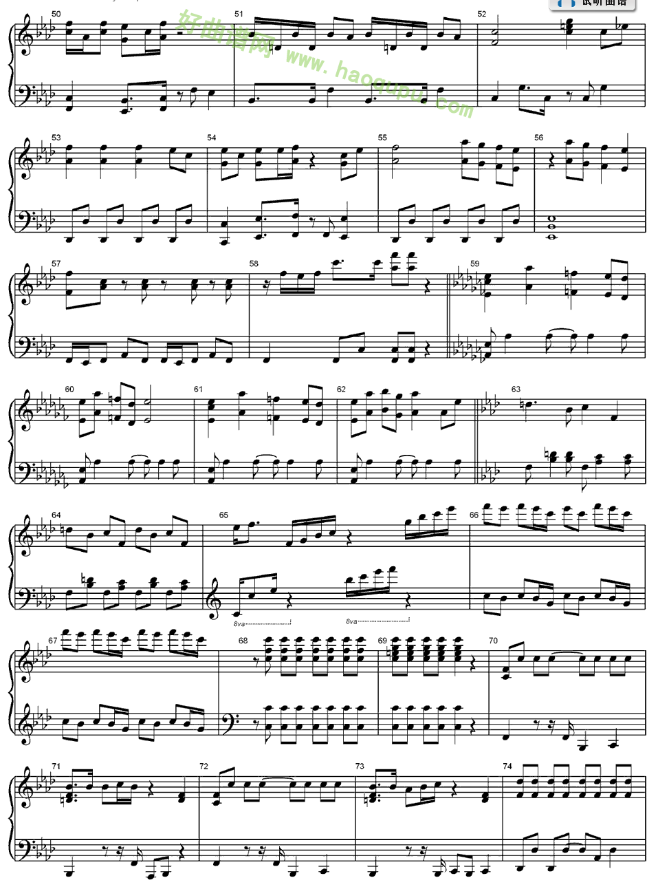《摩诃不思议アドベンチャー》(《七龙珠》的主题曲)钢琴谱第4张