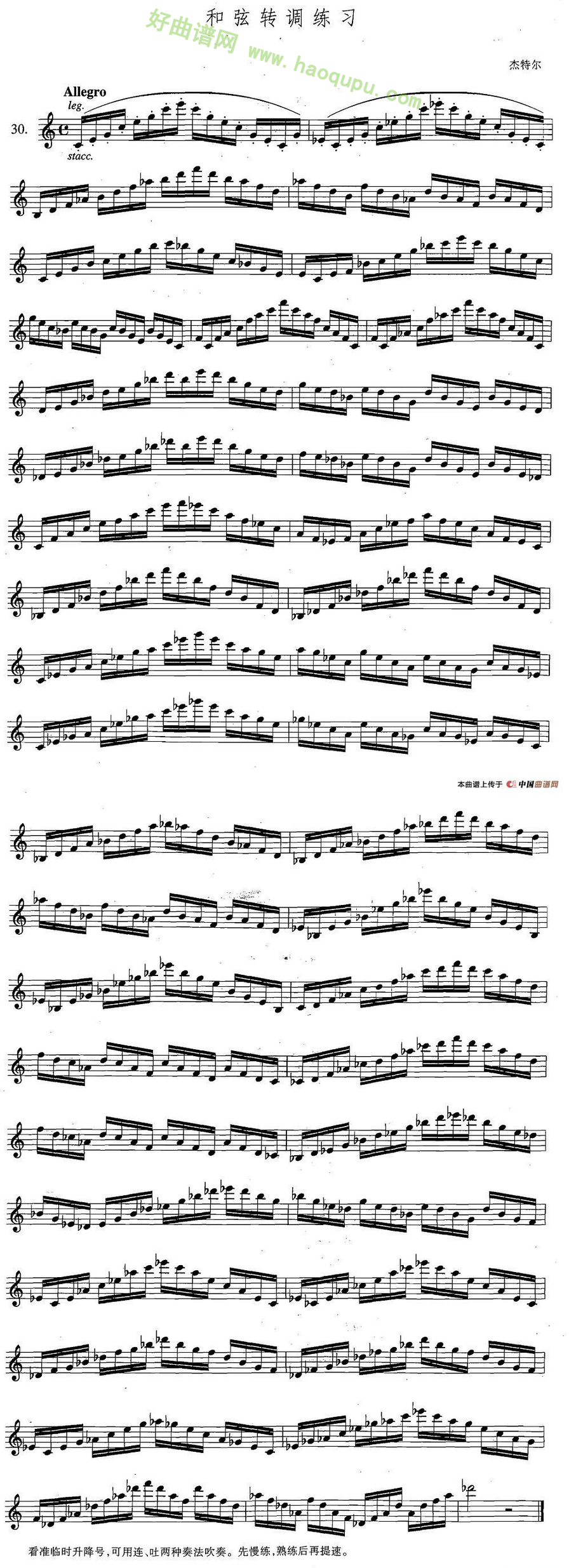 《萨克斯练习曲合集》（5—30）（和弦转调练习）萨克斯简谱
