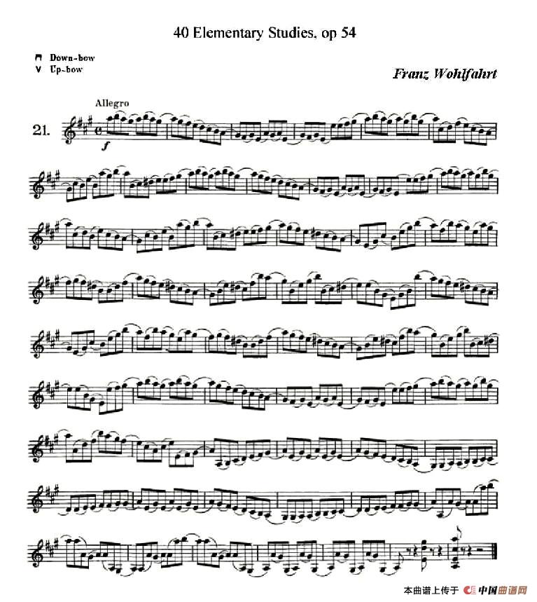 40首小提琴初级技巧练习曲之21小提琴谱