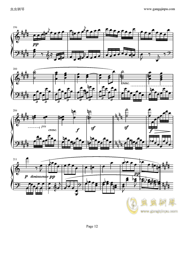 贝多芬第27钢琴奏鸣曲第二乐章钢琴谱
