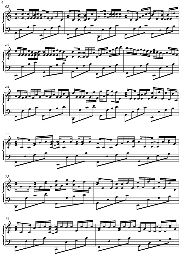 钢琴曲《卡农》（清晰版）钢琴谱