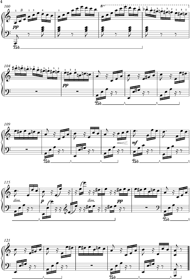 献给爱丽丝 （Für Elise）钢琴谱