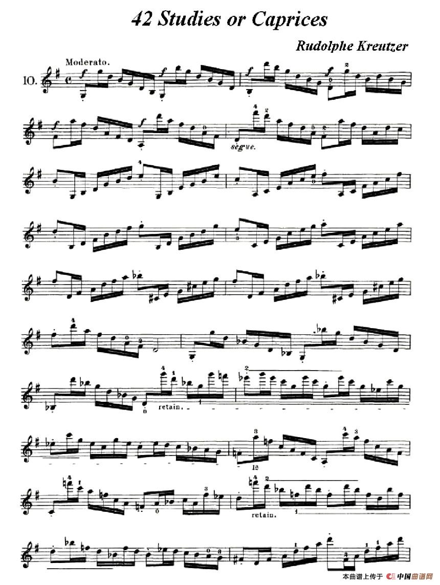 42首练习曲或隨想曲之十小提琴谱