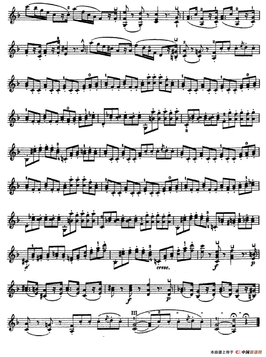 让·德尔菲·阿拉尔-12首小提琴隨想练习曲之23小提琴谱