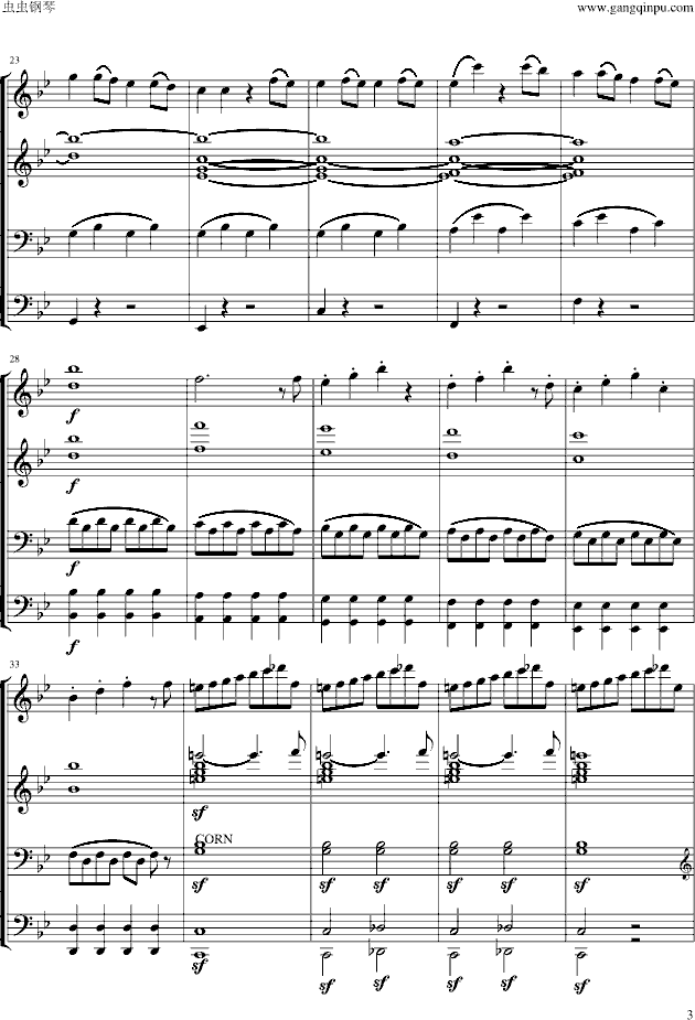 莫扎特g小调第40交响曲第一乐章（电子琴总谱）钢琴谱