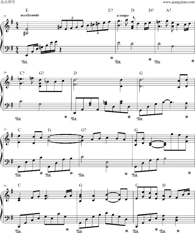 入殓师（memory)钢琴谱