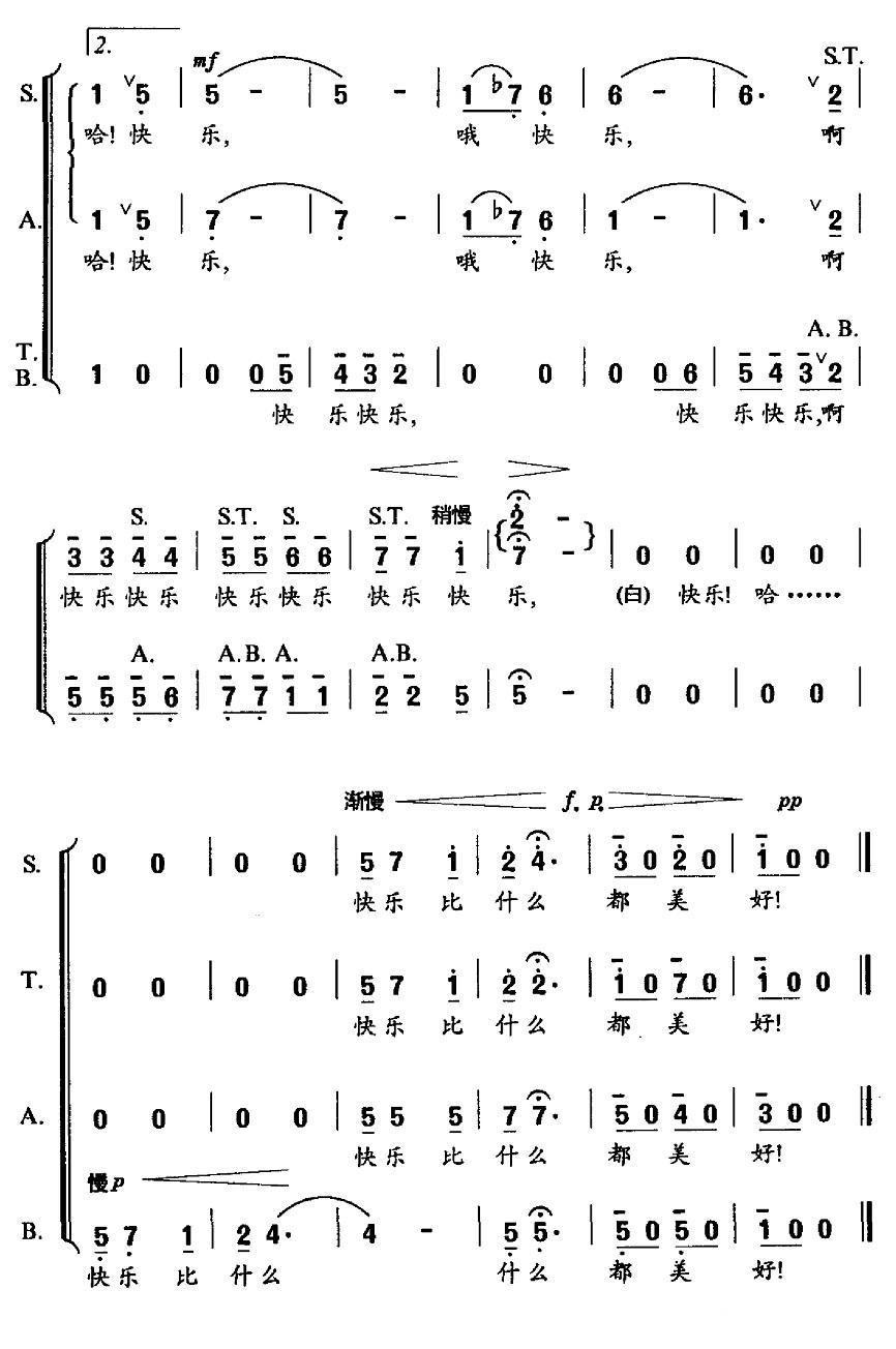 快乐比什么都重要简谱(温弘之作曲)