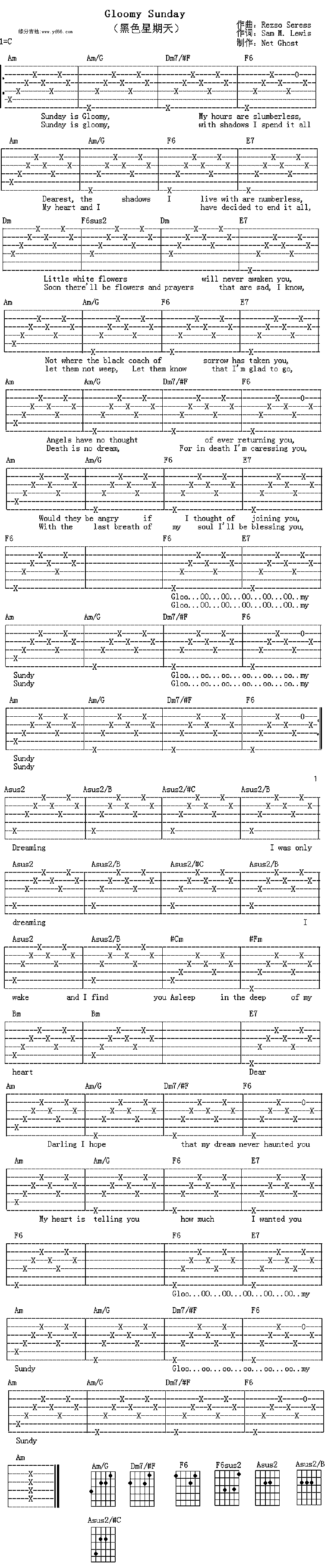 黑色星期天吉他谱
