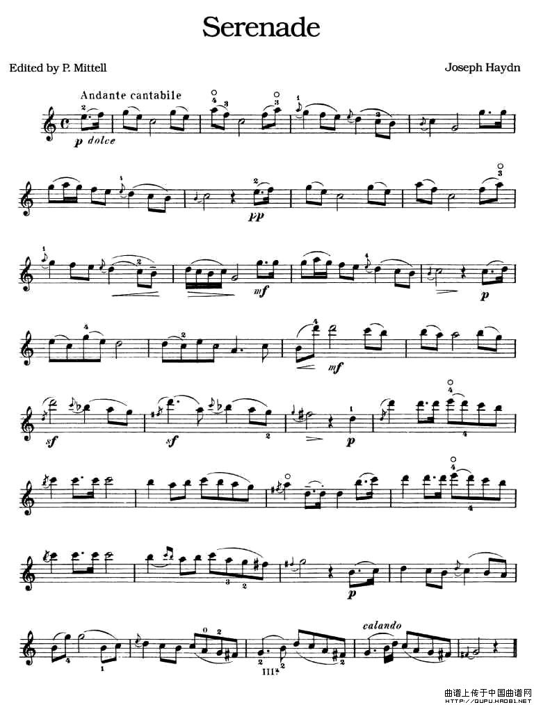 SERENADE（小夜曲）（海顿作曲版）小提琴谱