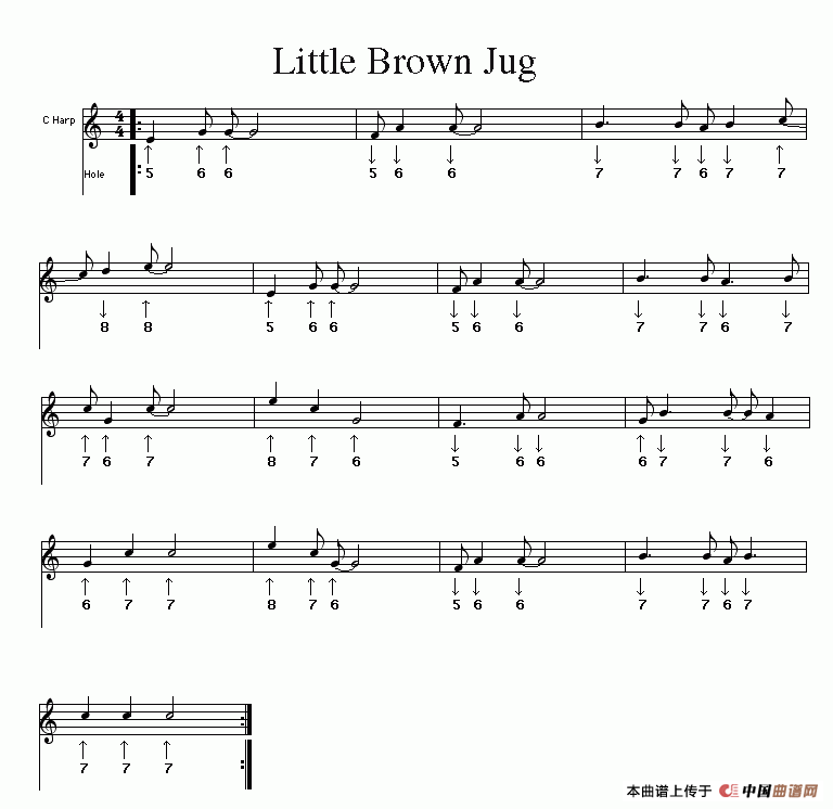 Little Brown Jug（布鲁斯）口琴谱