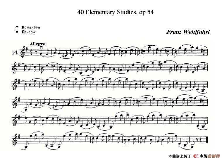 40首小提琴初级技巧练习曲之14