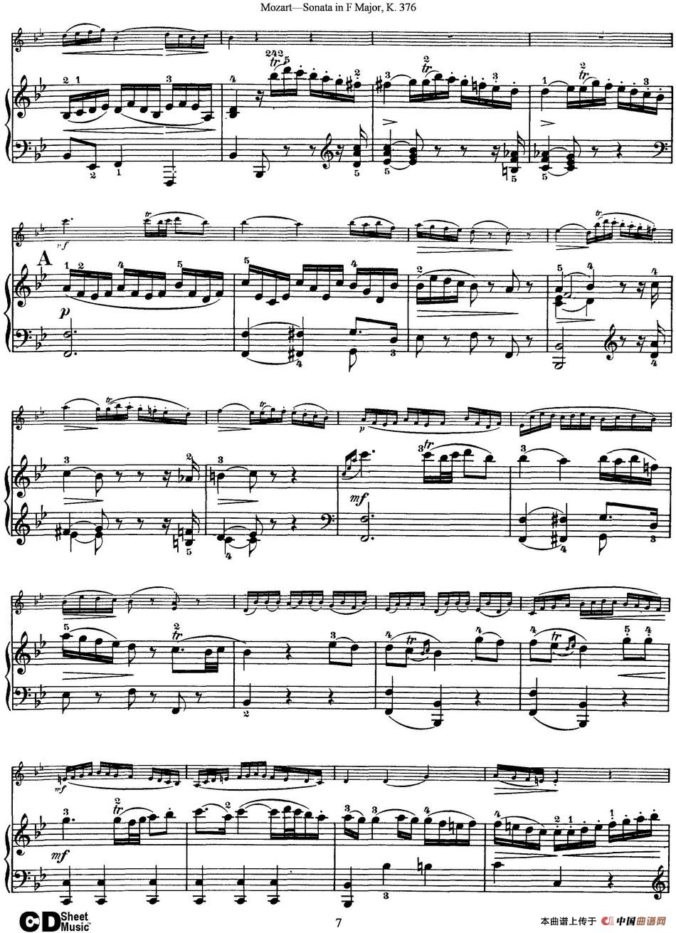 Violin Sonata in F Major K.376（小提琴+钢琴伴奏）