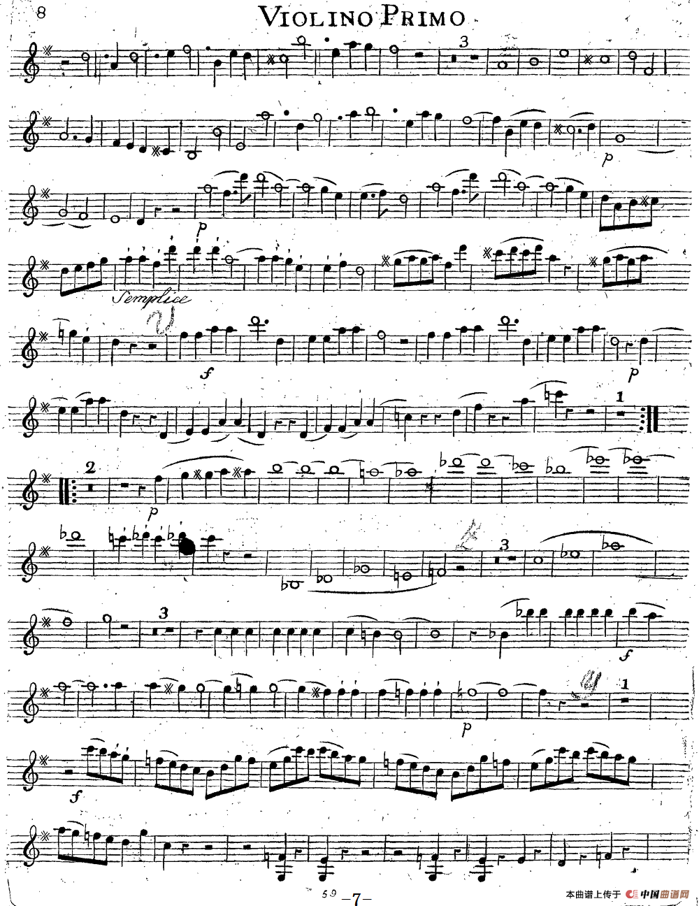 Mozart《Quartet No.14 in G Major,K.387》（Violin 1分谱）