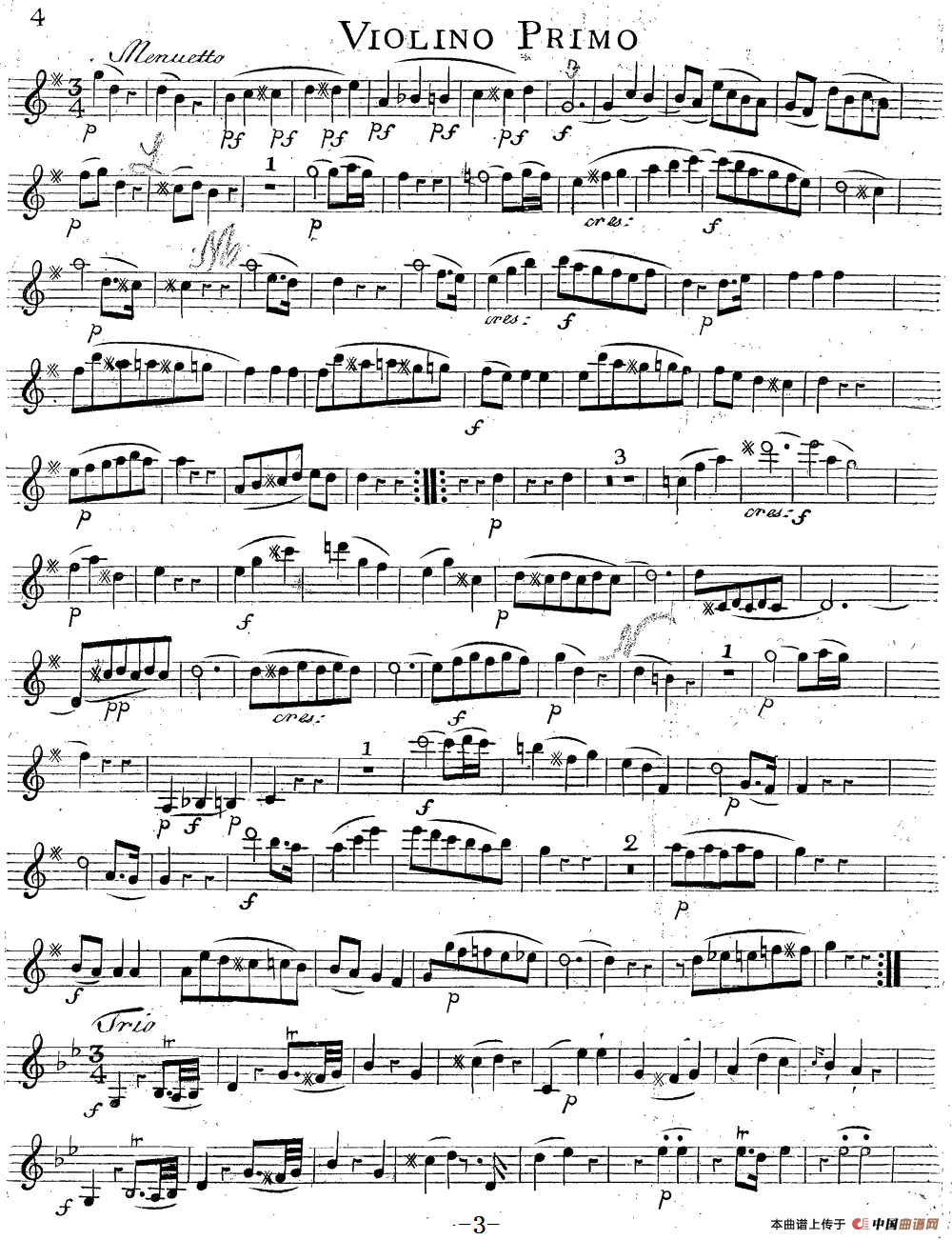 Mozart《Quartet No.14 in G Major,K.387》（Violin 1分谱）