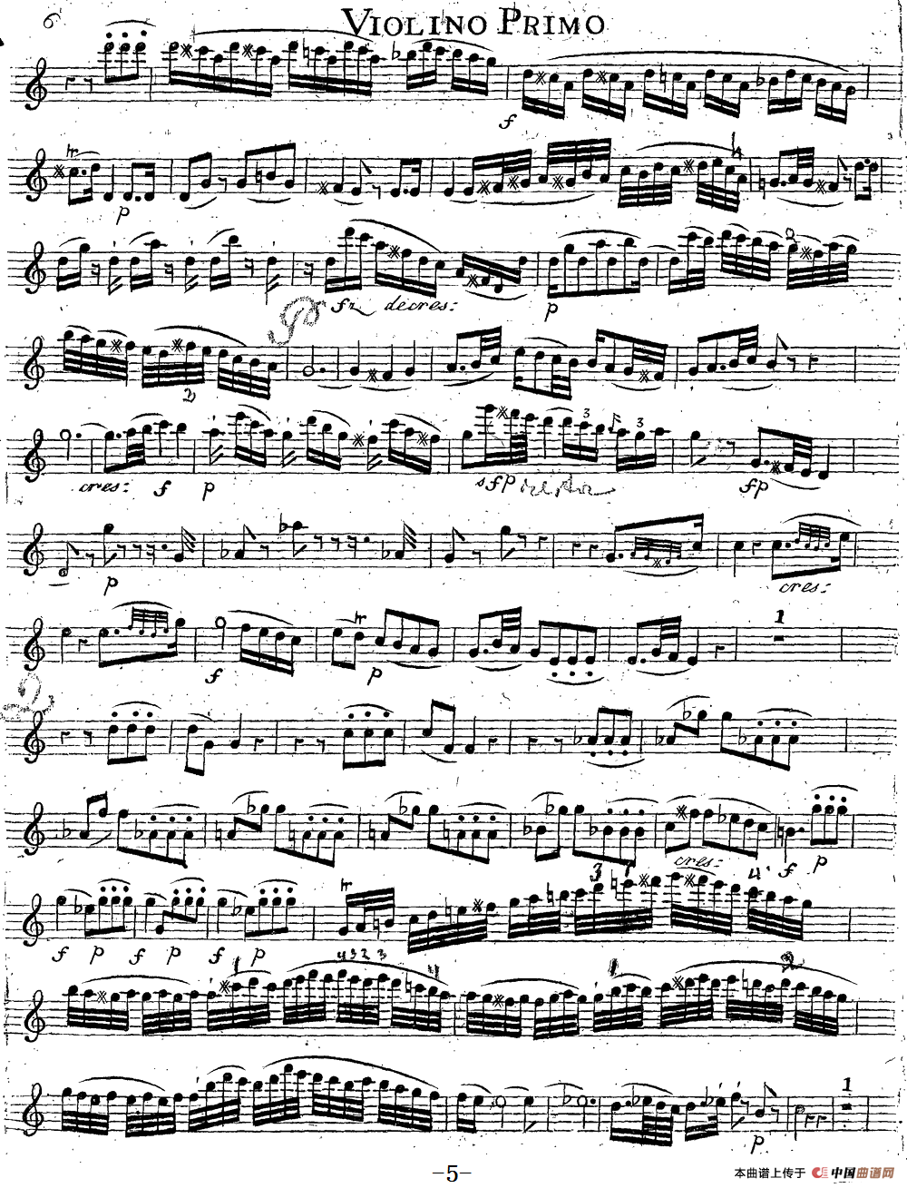 Mozart《Quartet No.14 in G Major,K.387》（Violin 1分谱）