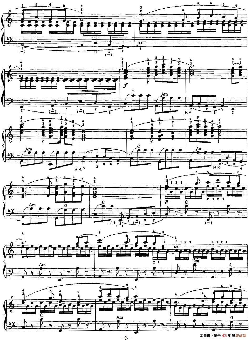 中国民歌手风琴曲集：60、渔舟唱晚