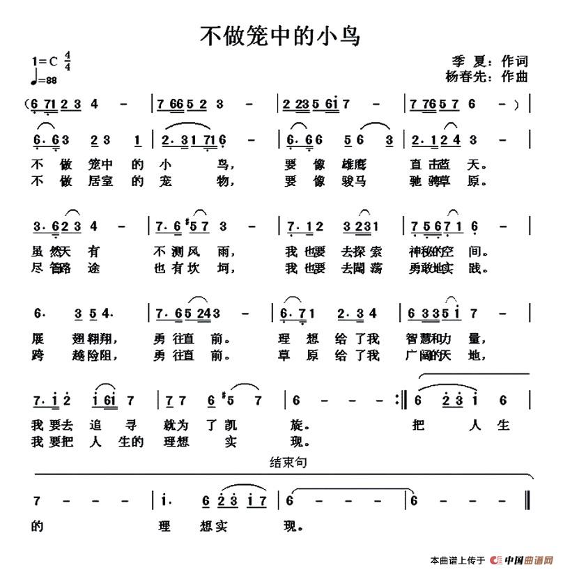 不做笼中的小鸟